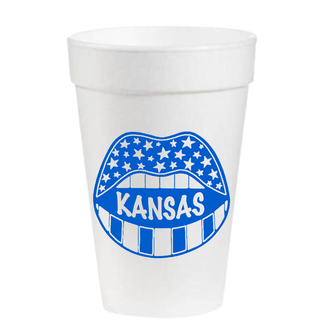 Kansas Game Day- 16oz Styrofoam Cups