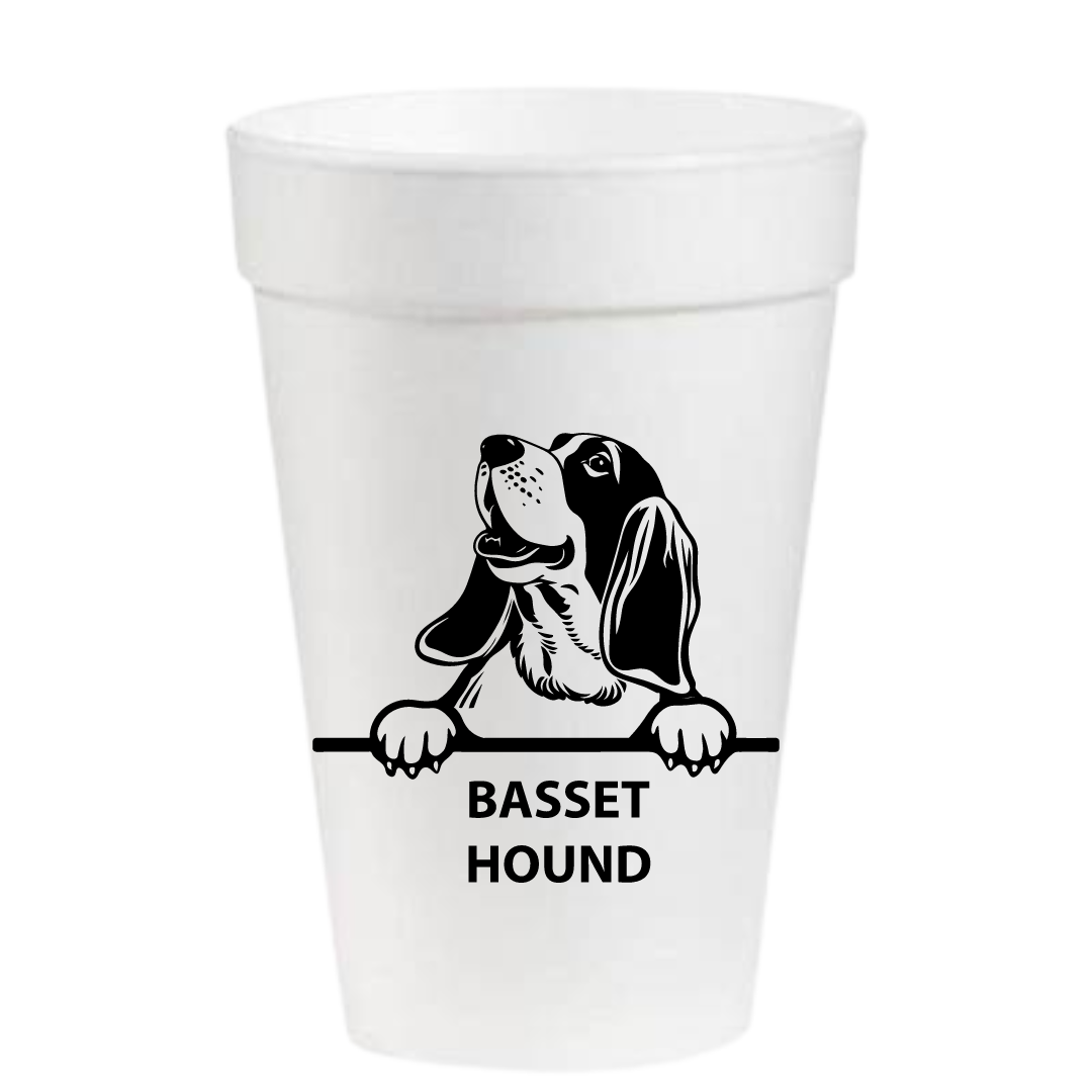 Basset Hound- 16oz Styrofoam Cups