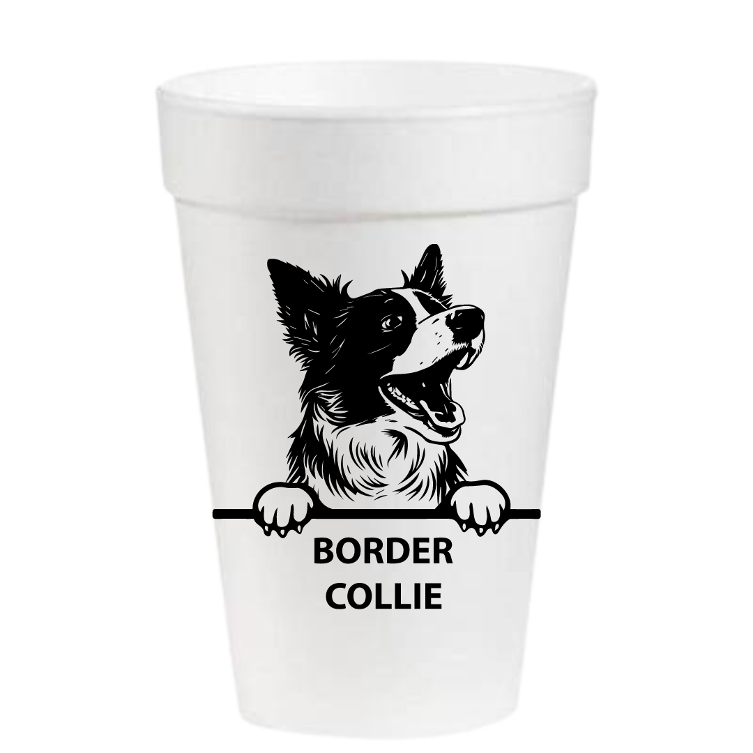 Border Collie- 16oz Styrofoam Cups