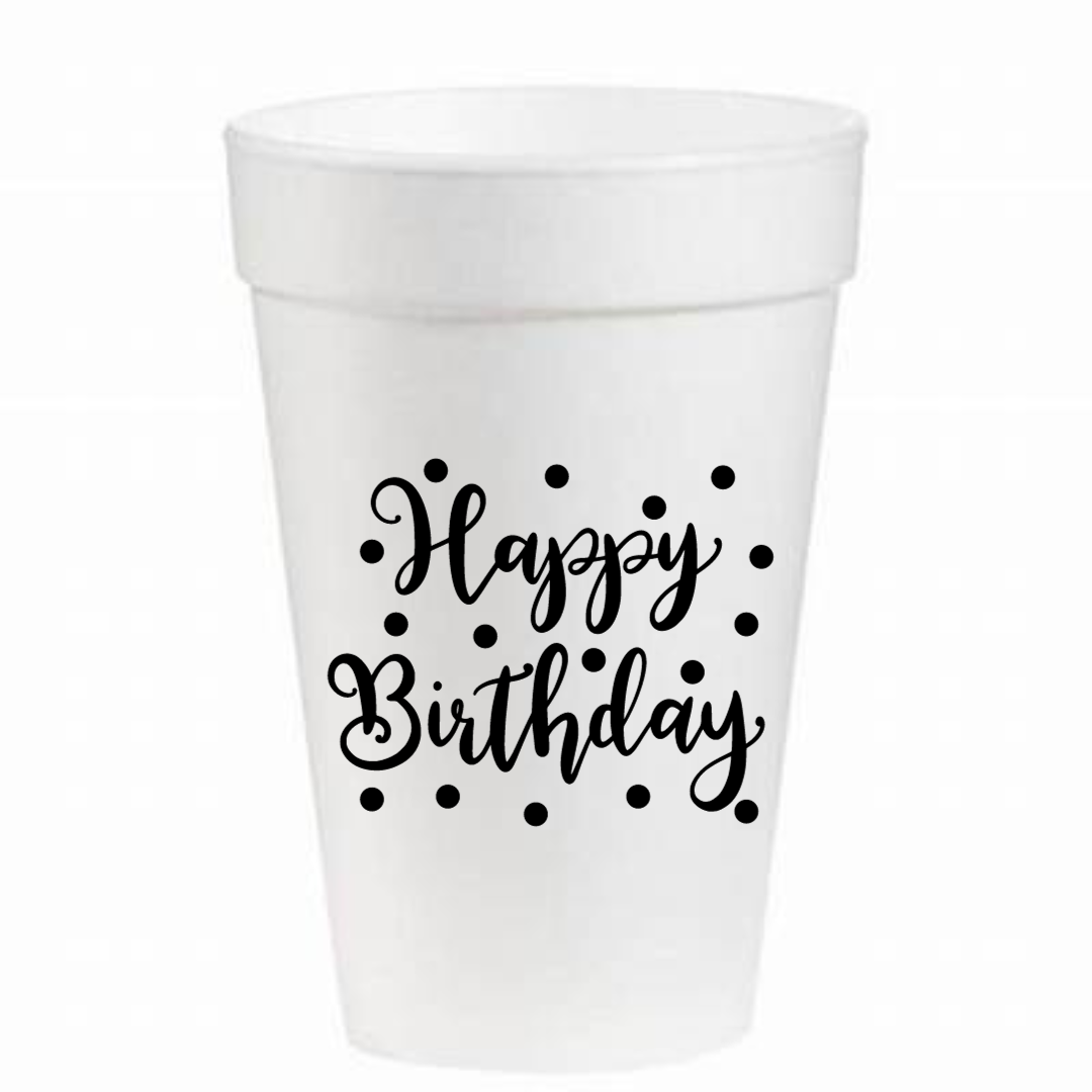 13th Birthday Styrofoam Cups, Happy Birthday, Confetti Birthday, Birthday Foam Cups buy (20115)