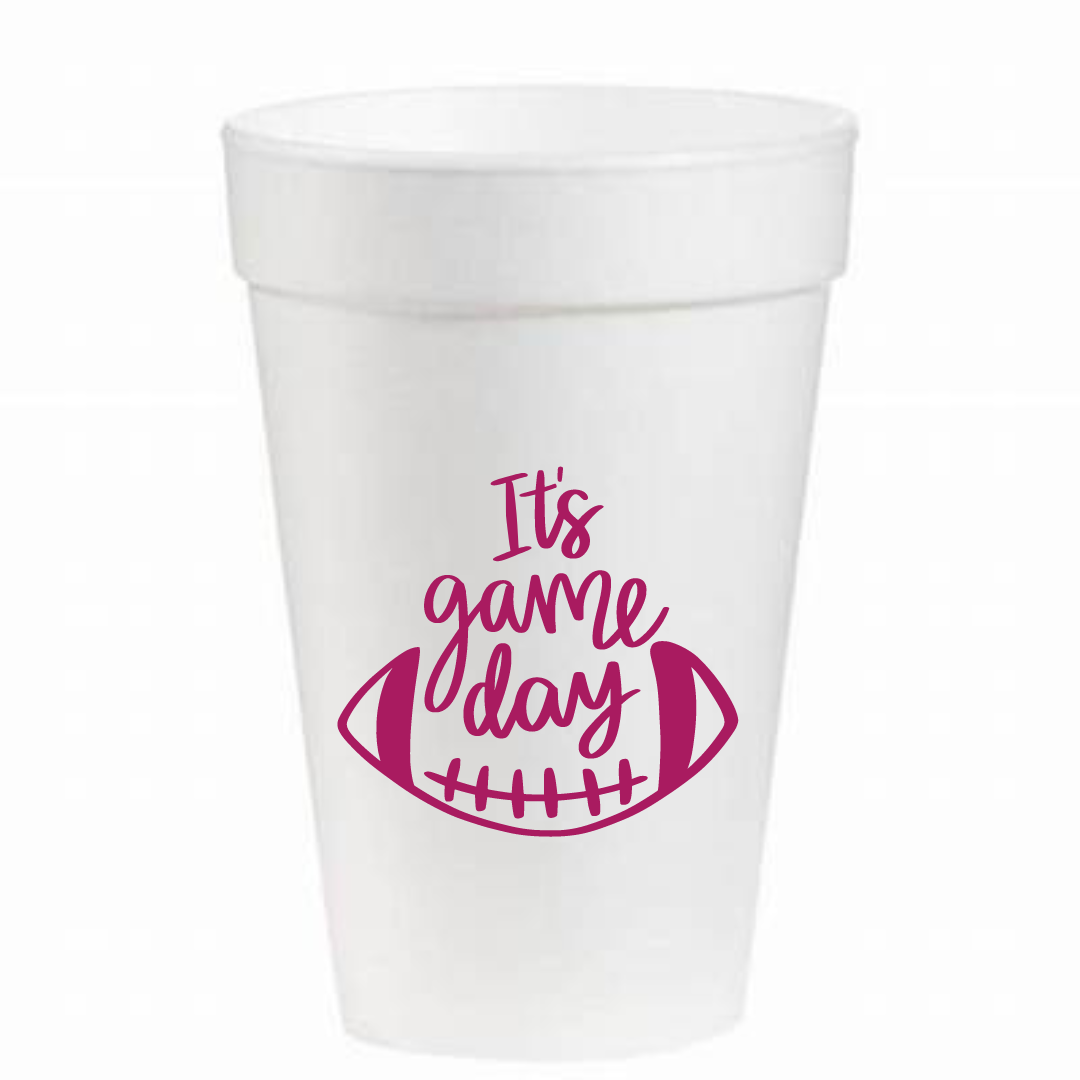 It's Game Day in Pink - 16oz Styrofoam Cups