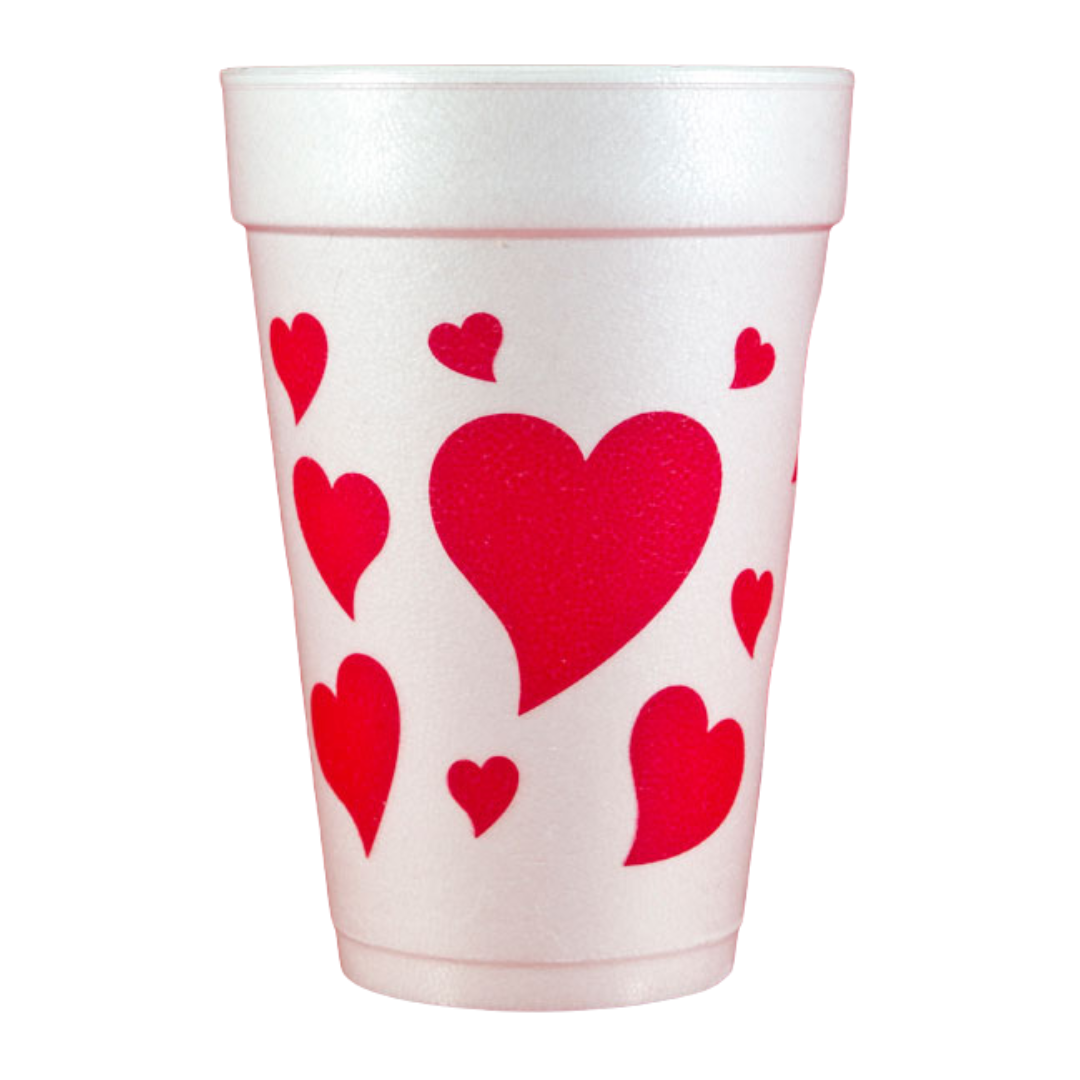 Happy Valentine's Day- 16oz Styrofoam Cups - Pink Machine