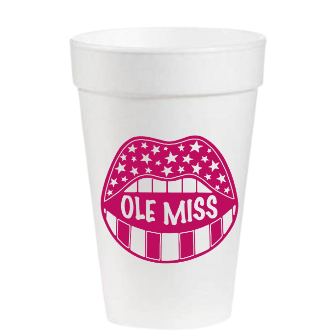 Ole Miss Game Day in Pink- 16oz Styrofoam Cups