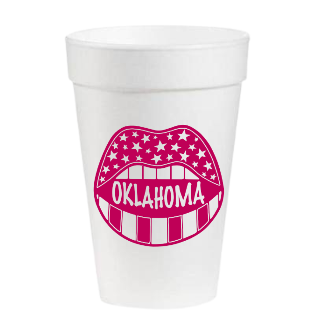 Sooners Suds- 16oz Styrofoam Cups - Pink Machine