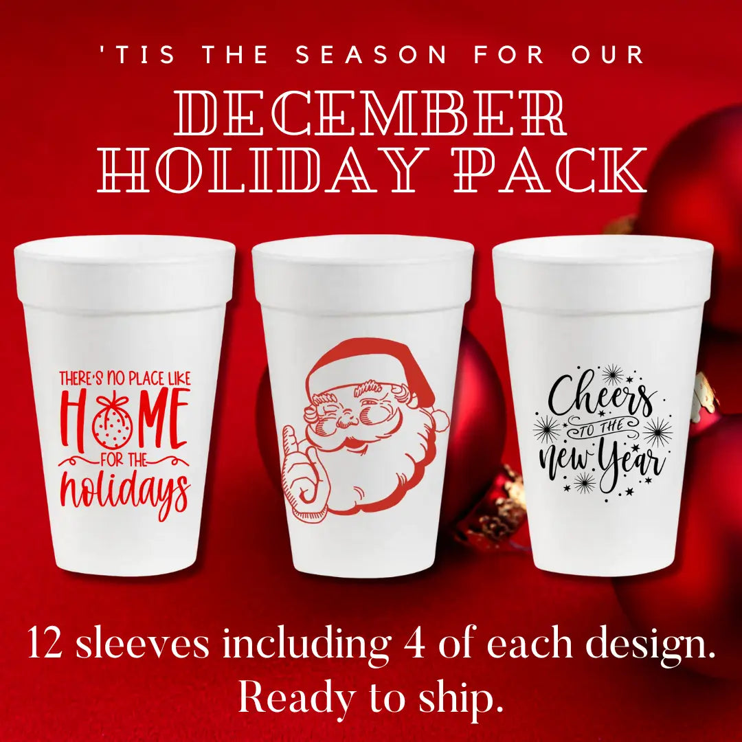 December Pack- 16oz Styrofoam Cups