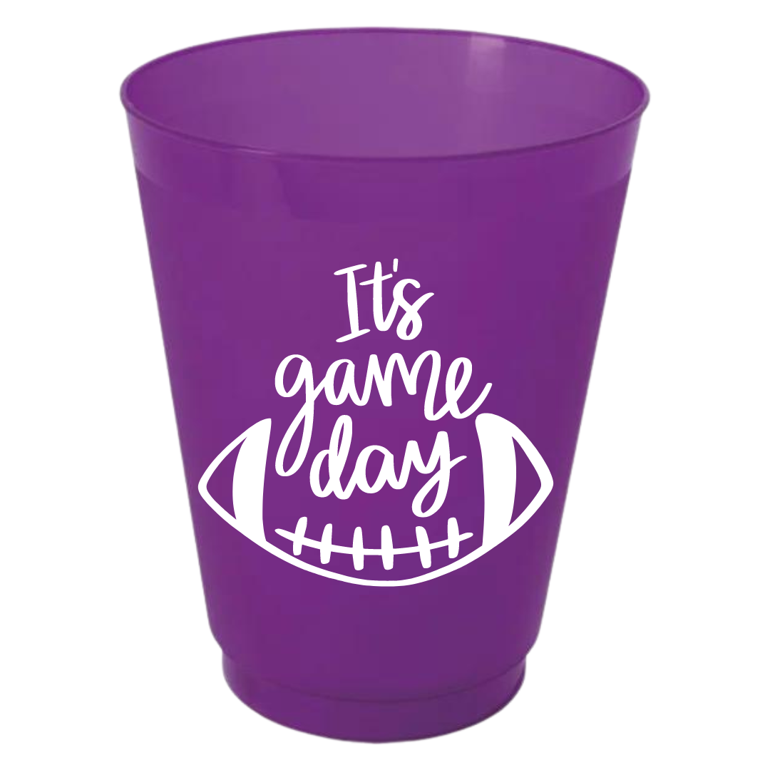 It's Game Day on Purple- 16oz Frost Flex Cups