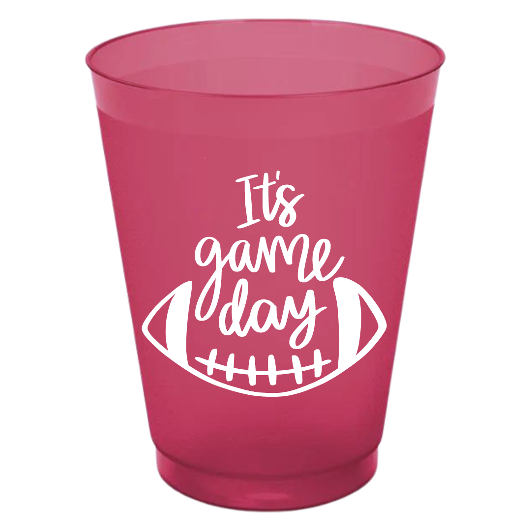 It's Game Day on Maroon- 16oz Frost Flex Cups