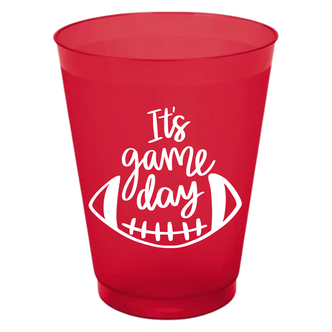 It's Game Day on Red- 16oz Frost Flex Cups