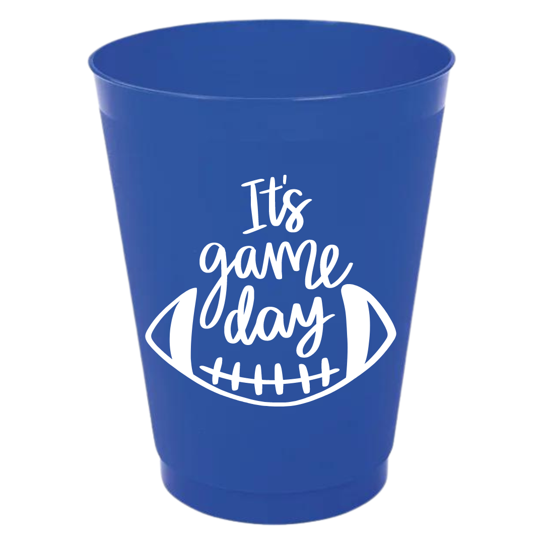 It's Game Day on Blue- 16oz Frost Flex Cups