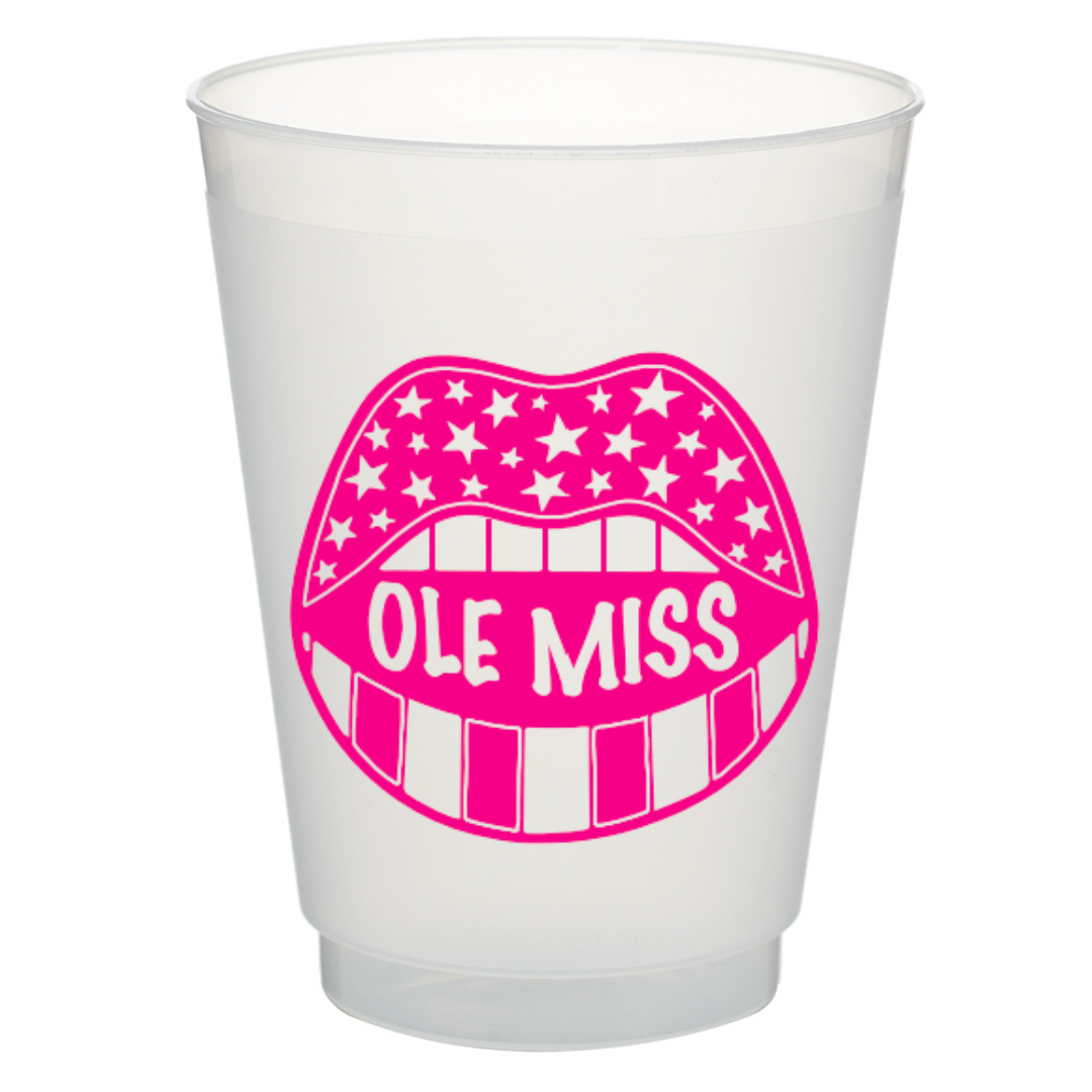 Ole Miss Game Day in Pink - 16oz Frost Flex Cups