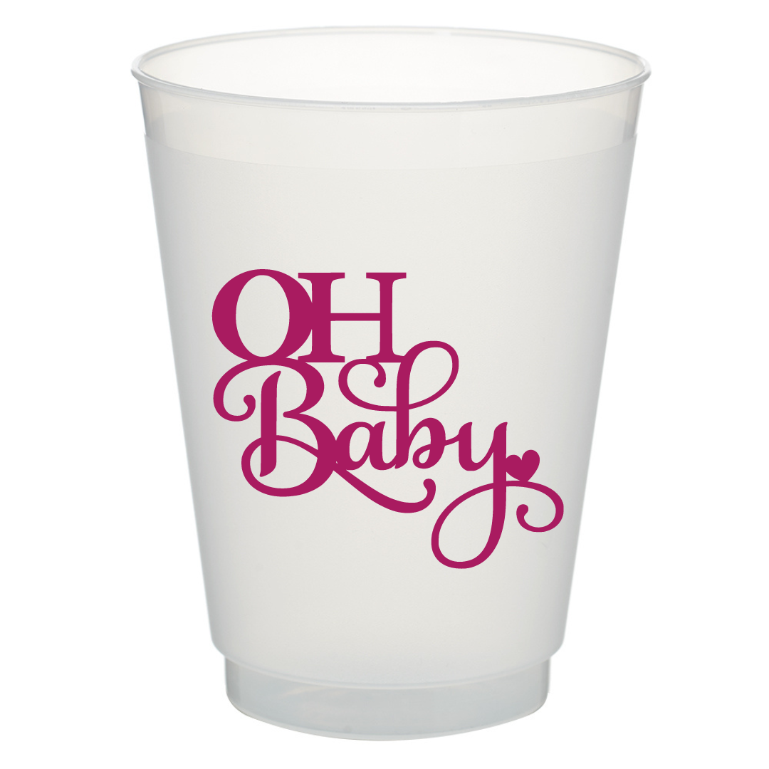 Oh Baby Dark Pink - 16oz Frost Flex Cups