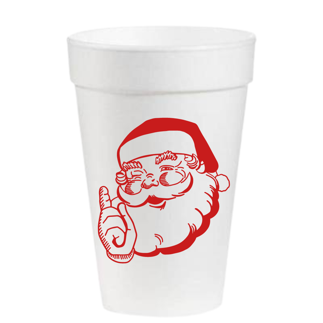 Vintage Santa- 16ox Styrofoam Cups