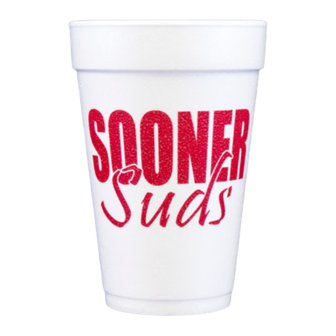Sooners Suds- 16oz Styrofoam Cups