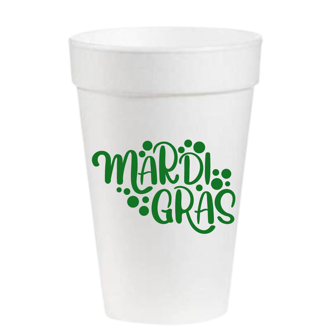 Mardi Gras- 16oz Styrofoam Cups