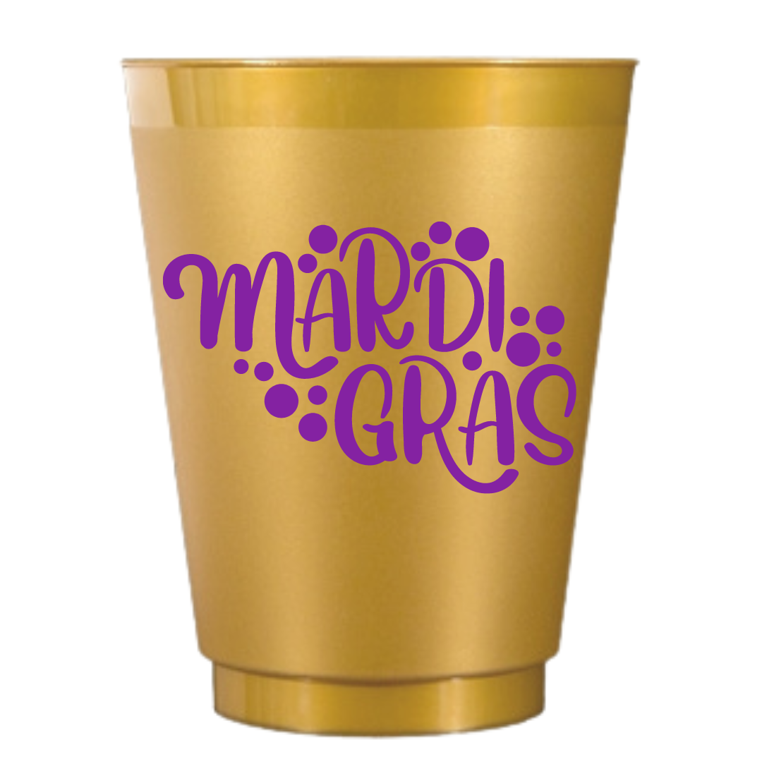 Mardi Gras in Gold- 16oz Frost Flex Cups