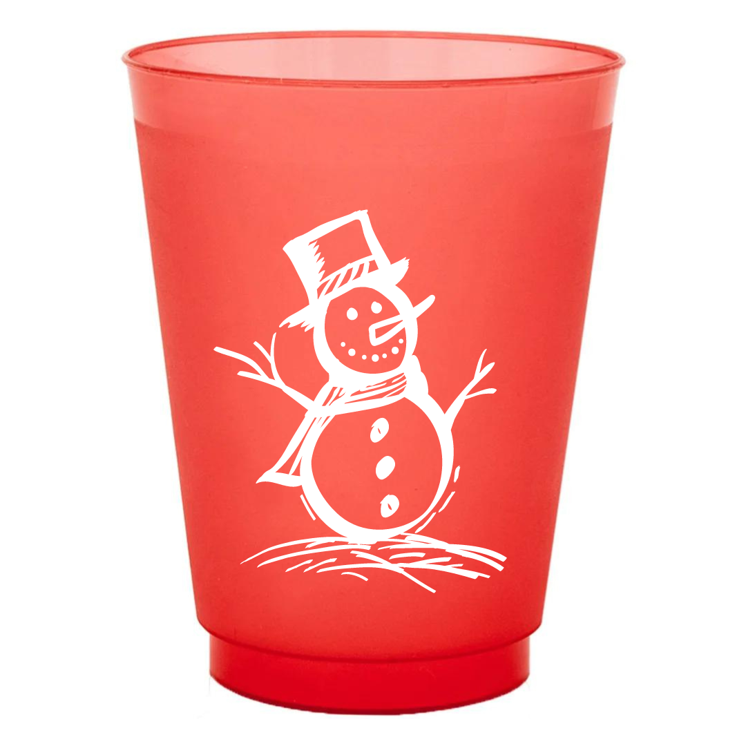 Snowman Red -  16oz Frost Flex Cups