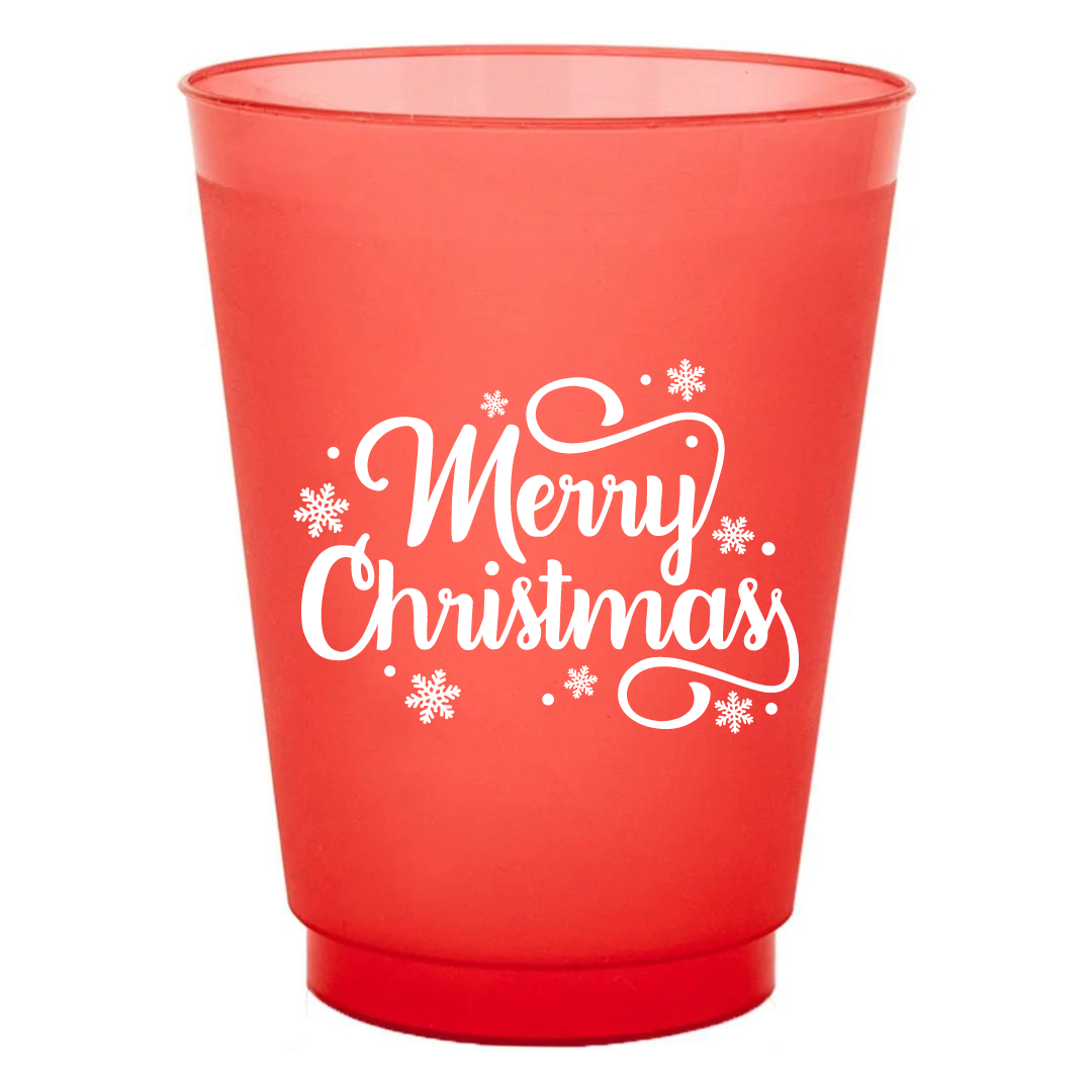 Merry Christmas Red - 16oz Frost Flex cups