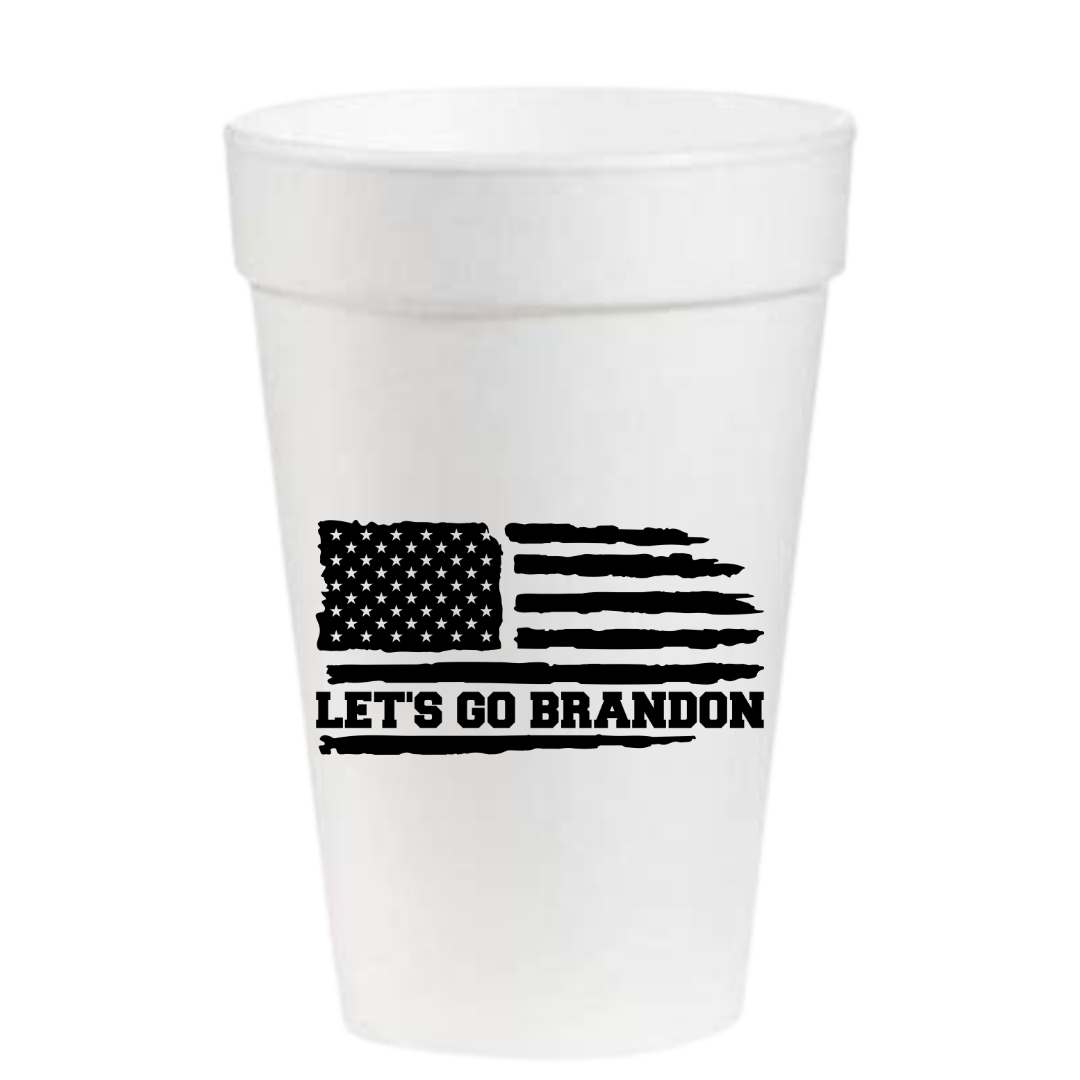 Let's Go Brandon - 16 oz. Styrofoam Cups - Pink Machine